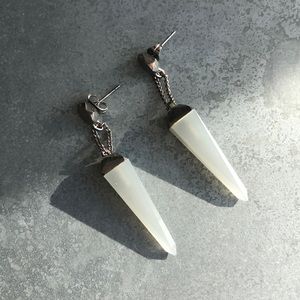 Gray pendant earrings